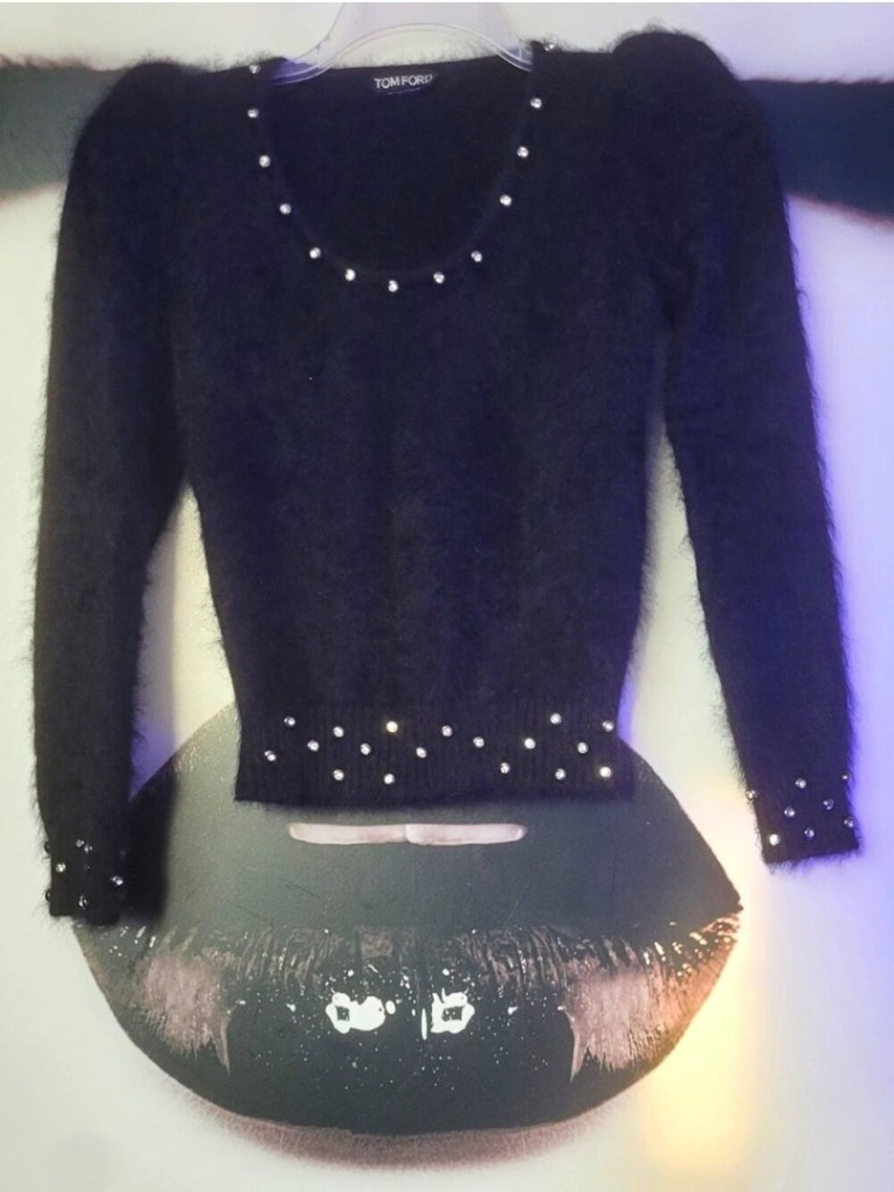 Small Tom Ford Fur & Crystal Sweater